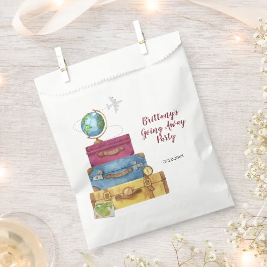 冒険がスーツケースを待ち受け遠くにる フェイバーバッグ (クリップ留めされた状態)