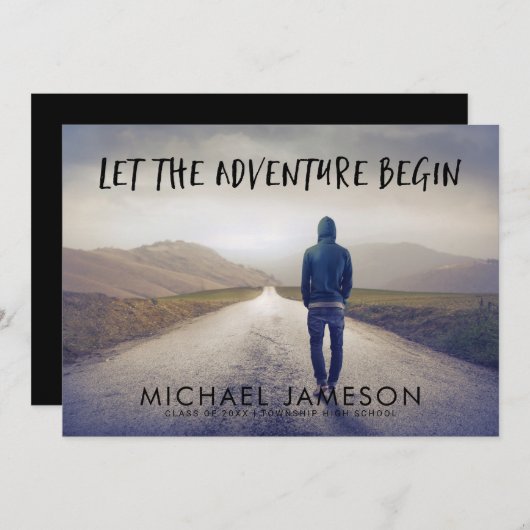 冒険がフォト卒業パーティーを始める 招待状 (正面/裏面)