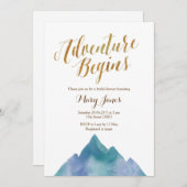 冒険がブライダルシャワーの招待を始める 招待状 (正面/裏面)