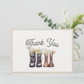 冒険がブーツのシャワーをハイキング開始 サンキューカード (スタンド正面)