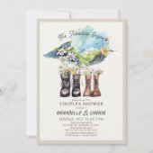 冒険がブーツのシャワーをハイキング開始 招待状 (正面)