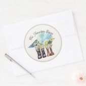 冒険がブーツのハイキングを始める ラウンドシール (封筒)