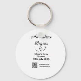 冒険がベビーシャワースキャンQRコードハートsiを開始 キーホルダー