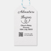 冒険がベビーシャワースキャンQRコードハートsiを開始 ギフトタグ (裏面)