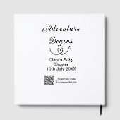 冒険がベビーシャワースキャンQRコードハートsiを開始 ゲストブック (裏面)