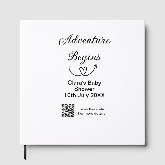 冒険がベビーシャワースキャンQRコードハートsiを開始 ゲストブック (正面)