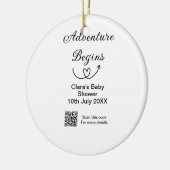 冒険がベビーシャワースキャンQRコードハートsiを開始 セラミックオーナメント (左)