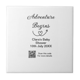 冒険がベビーシャワースキャンQRコードハートsiを開始 タイル