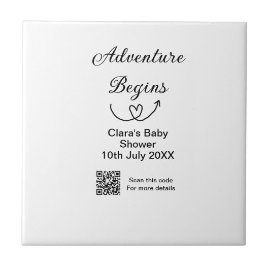 冒険がベビーシャワースキャンQRコードハートsiを開始 タイル (正面)