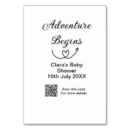 冒険がベビーシャワースキャンQRコードハートsiを開始 テーブルナンバー