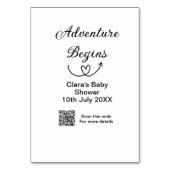 冒険がベビーシャワースキャンQRコードハートsiを開始 テーブルナンバー (裏面)