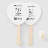 冒険がベビーシャワースキャンQRコードハートsiを開始 ハンドファン (正面&裏面)