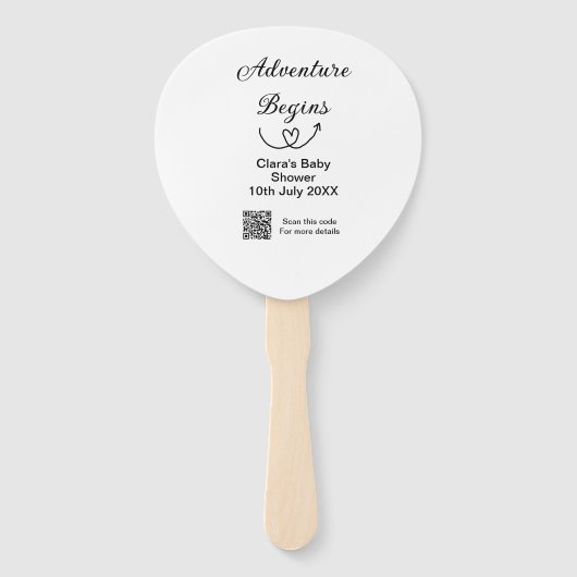 冒険がベビーシャワースキャンQRコードハートsiを開始 ハンドファン (正面)