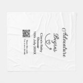 冒険がベビーシャワースキャンQRコードハートsiを開始 フリースブランケット (正面(横))