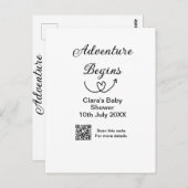 冒険がベビーシャワースキャンQRコードハートsiを開始 ポストカード (正面/裏面)