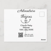 冒険がベビーシャワースキャンQRコードハートsiを開始 ポストカード (裏面)