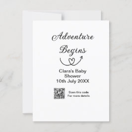 冒険がベビーシャワースキャンQRコードハートsiを開始 ポストカード