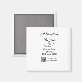 冒険がベビーシャワースキャンQRコードハートsiを開始 マグネット (正面/裏面)