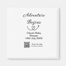 冒険がベビーシャワースキャンQRコードハートsiを開始 マグネット