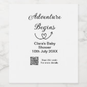 冒険がベビーシャワースキャンQRコードハートsiを開始 ワインラベル (シングルラベル)