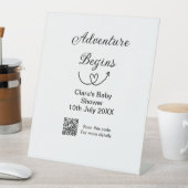 冒険がベビーシャワースキャンQRコードハートsiを開始 台座サイン (インサイチュ)