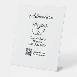 冒険がベビーシャワースキャンQRコードハートsiを開始 台座サイン
