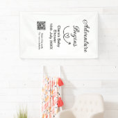 冒険がベビーシャワースキャンQRコードハートsiを開始 横断幕 (インサイチュ)