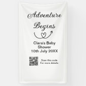 冒険がベビーシャワースキャンQRコードハートsiを開始 横断幕 (縦)