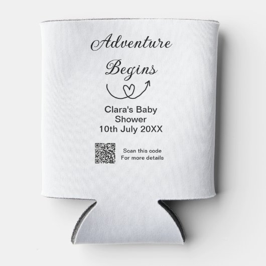 冒険がベビーシャワースキャンQRコードハートsiを開始 缶クーラー (正面)