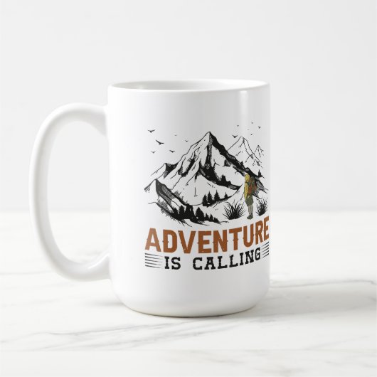 冒険がマグカップを呼んでいる コーヒーマグカップ (左)