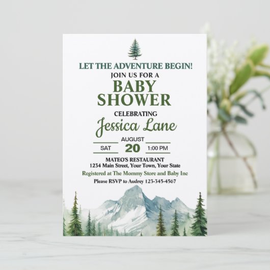 冒険がロッキー山の赤ちゃんシャワーを始める 招待状 (スタンド正面)