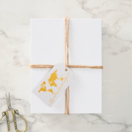 冒険が世界地図の行先を開始実在 ギフトタグ (麻糸付属)