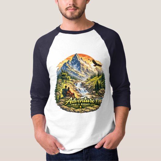 冒険が似合う コースト ラグランシャツ アメリカ Tシャツ (正面)