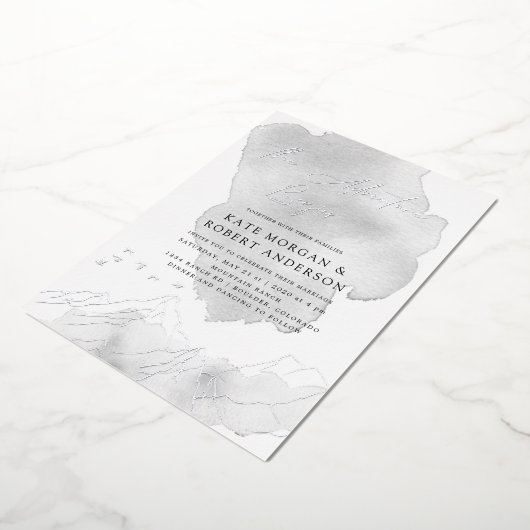 冒険が優雅な結婚式を始める 箔招待状 (回転した状態)