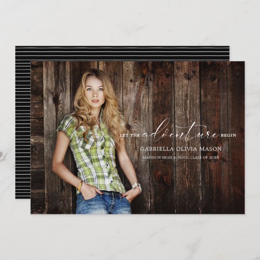 冒険が写真の卒業を始めるようにして下さい 案内状 (正面/裏面)