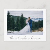 冒険が写真の結婚発表を始める 案内ポストカード (正面)