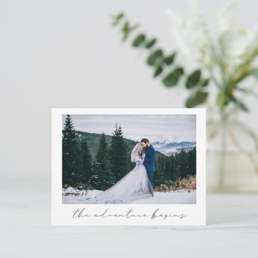 冒険が写真の結婚発表を始める 案内ポストカード (スタンド正面)