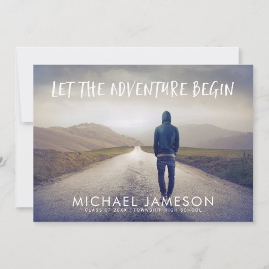 冒険が写真卒業パーティーを始める 招待状 (正面)