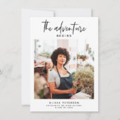 冒険が写真卒業モダンを始める 招待状 (正面)