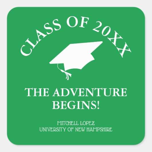 冒険が卒業する スクエアシール (正面)