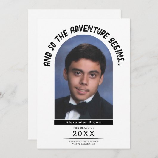 冒険が卒業発表に着手する 招待状 (正面/裏面)