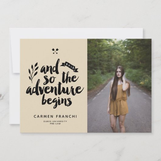 冒険が卒業発表を始める 招待状 (正面)