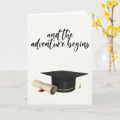 冒険が卒業証書を書き始める カード (黄色い花)