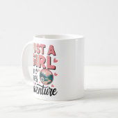 冒険が好きな女の子デザイン コーヒーマグカップ (正面左)