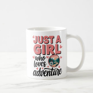 冒険が好きな女の子デザイン コーヒーマグカップ