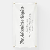 冒険が始まるたった今結婚しましたカーバナー 横断幕 (縦)