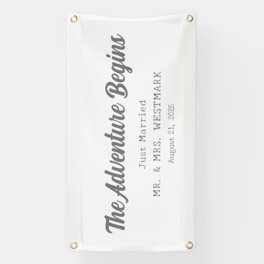 冒険が始まるたった今結婚しましたカーバナー 横断幕 (縦)