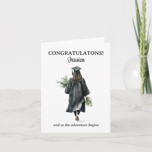冒険が始まるようおめでとう卒業 サンキューカード (正面)