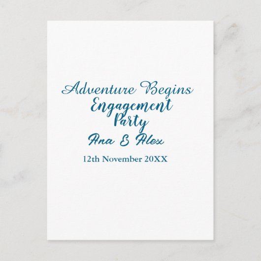 冒険が始まるエンゲージパーティー名前だ ポストカード (正面)