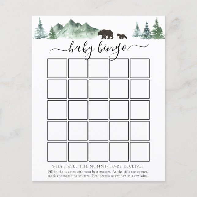 冒険が始まるクマベビービンゴゲームカード (正面)